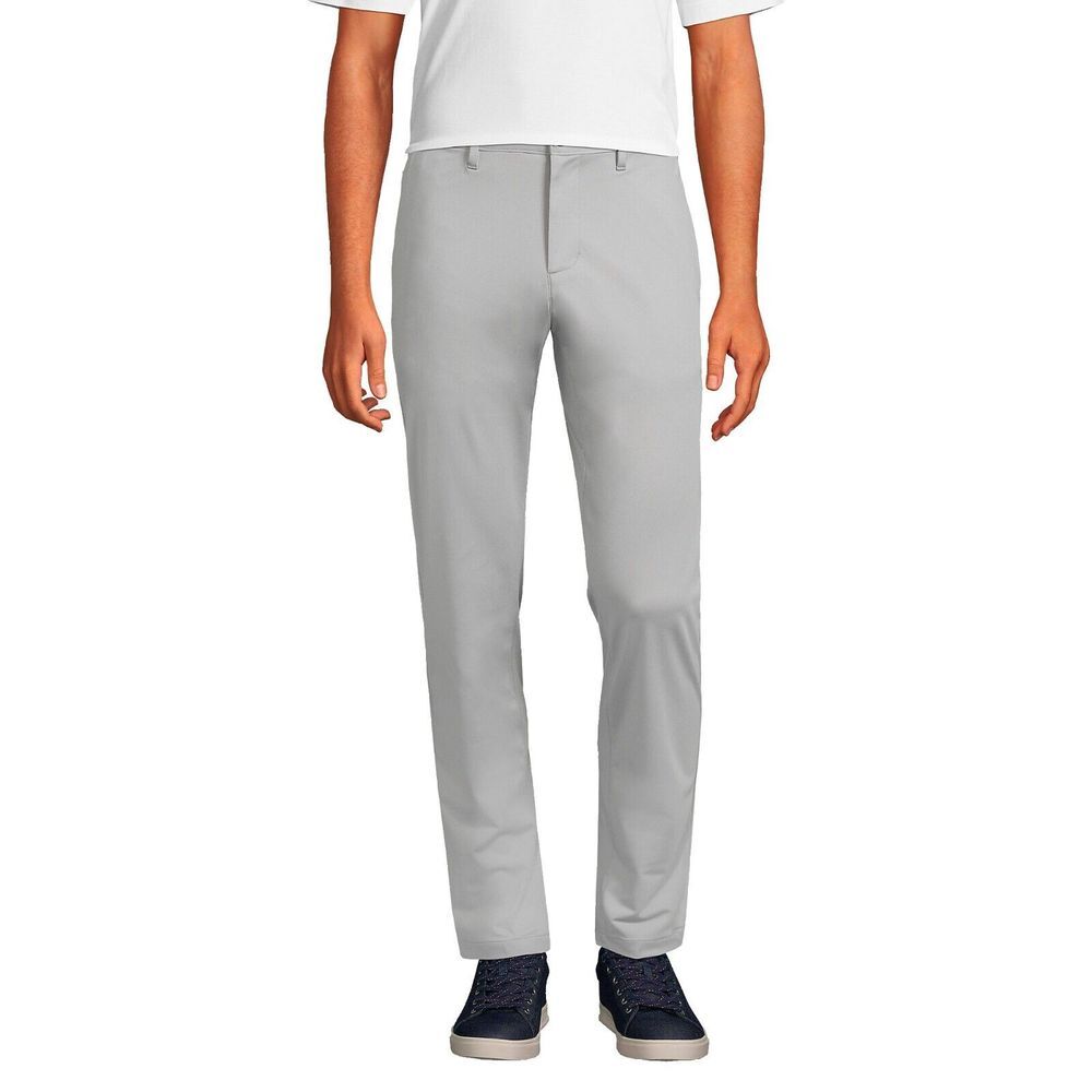 Lands' End Men's Straight Fit Flex Performance Chino Pants Ultimate Gray Size 33